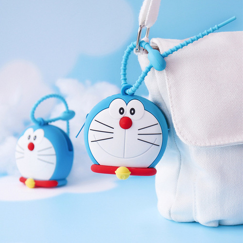 Genuine Doraemon coin purse key bag small Doraemon headphone storage bag creative cute mini bag