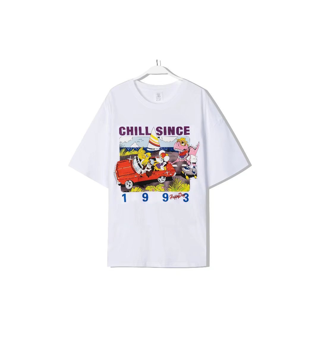 Car Cartoon Print Short-Sleeved Round Neck T-Shirt NSXFL116178