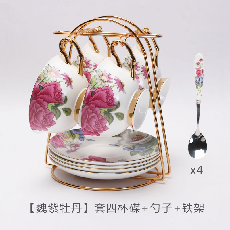 Taza de café china de hueso europeo y platillo traje de gama alta caja de regalo exquisito juego de té de la tarde regalo de novias