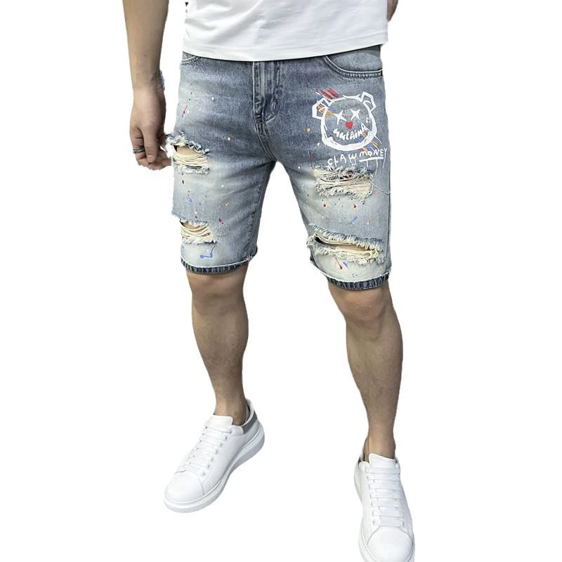 Ретро джинсовая юбка, мужские летние шорты, брюки, Slim fit