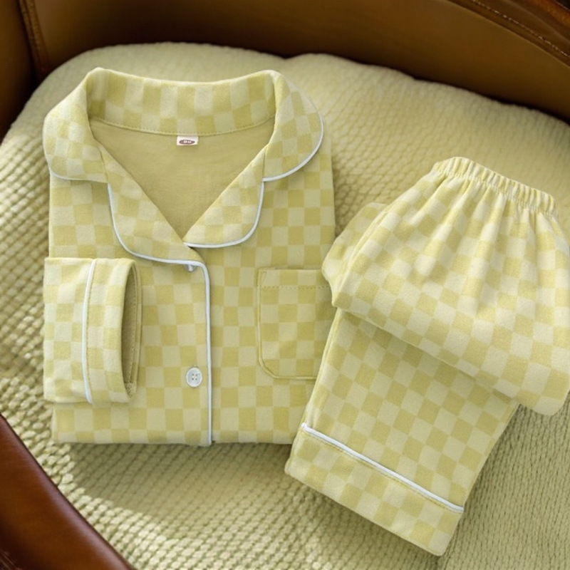 Pijamas infantiles otoño y invierno estilo de ternudo para niños y niñas ropa de hogar molida engrosada ropa de hogar para niños cardigans