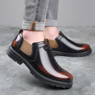 Casual Men's Shoes 2021 Spring British Tooling Trendy Shoes Men's Martin Boots Soft Face Big Toe Men's Shoes Vintage Leather Shoes
