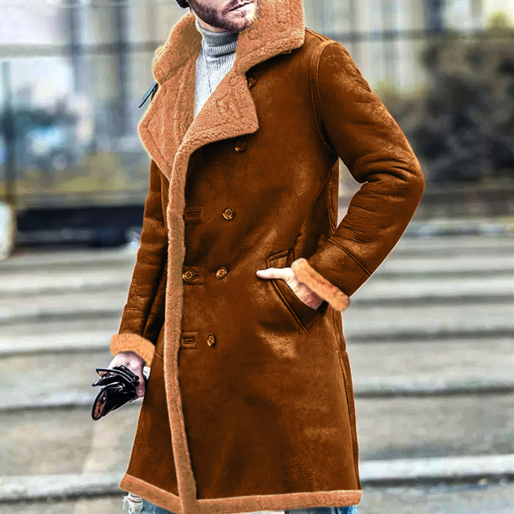 In-Stock 23 New Suede Faux Fur Integrated Men's Jacket, Thickened Faux Leather Jacket, Popular on Independent Websites In-Stock 23 New Suede Faux Fur Integrated Men's Jacket, Thickened Faux Leather Jacket, Popular on Independent Websites