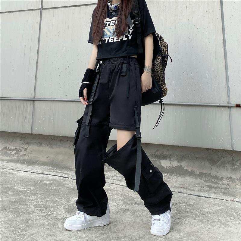 Women's Summer Thin Black Pants High Waist Loose Slimming Straight Casual Pants