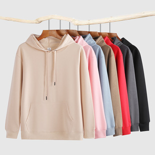 Cross-border 320G cotton shoulder width loose version printable LOGO group purchase uniform men's and women's lovers sweater hooded trend