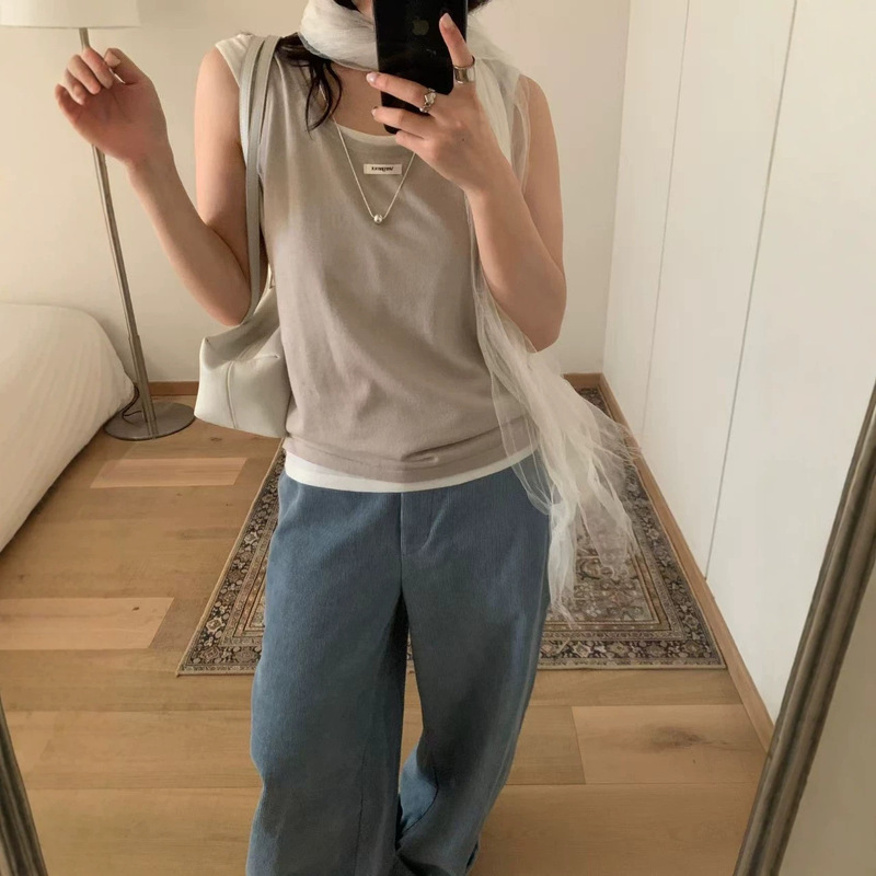 2026 Autumn New Candy Color Korean Style Solid Color Tank Top Soft Skin-Friendly Knitwear 6% Wool Women's Vest 2026 Autumn New Candy Color Korean Style Solid Color Tank Top Soft Skin-Friendly Knitwear 6% Wool Women's Vest