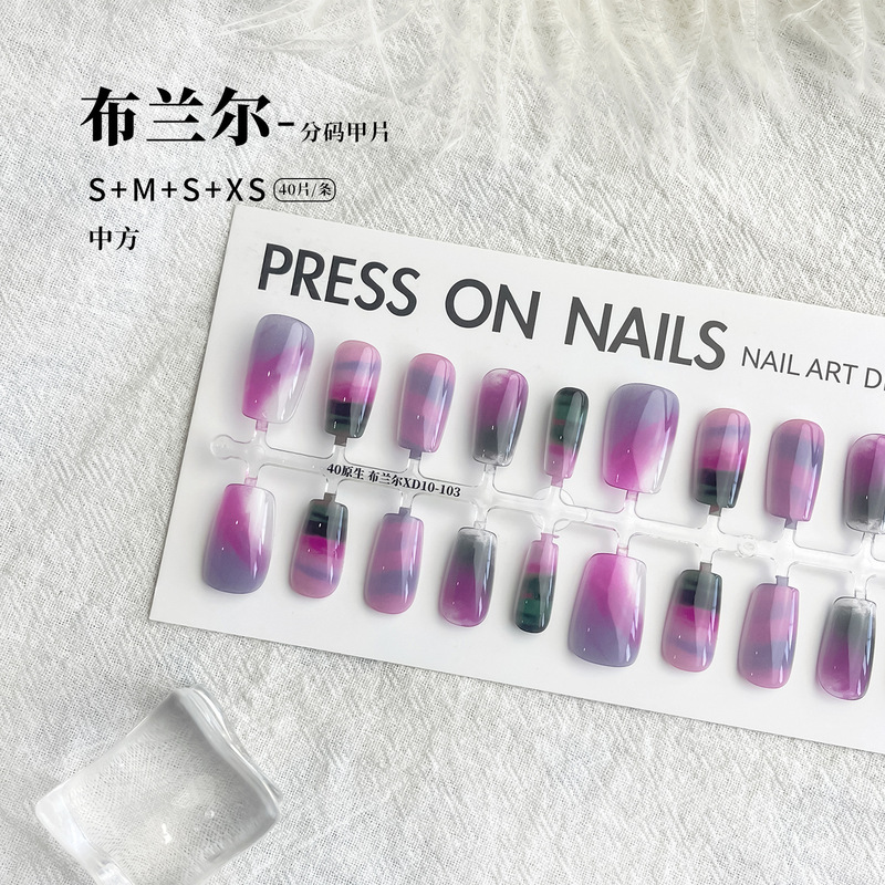Tang Dynasty Base Color Semi-Finished Nail Art Cartoon Internet Celebrity Comic Dark Gothic New Chinese Oil Painting Style Manicure