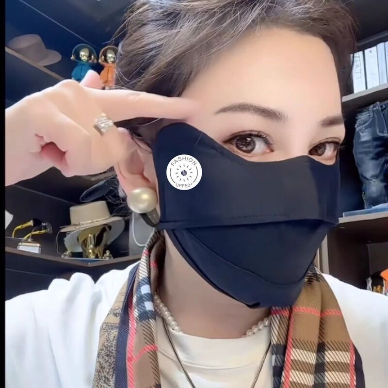 夏季防晒口罩女士3d立体防晒护眼角面罩夏季面纱凉爽透气防紫外线|undefined