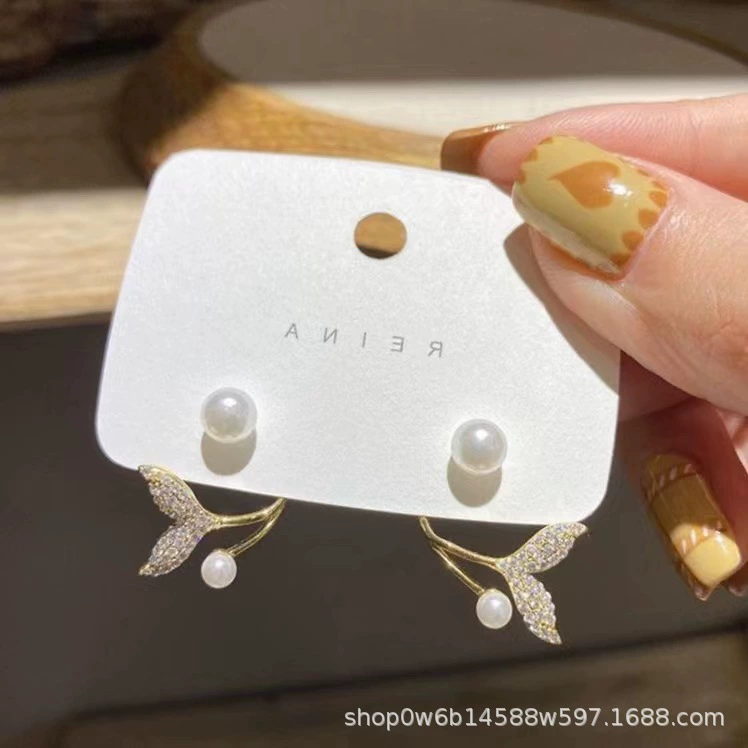 Серебряная игла, дизайнерские универсальные серьги из жемчуга, серебро 925 пробы, тренд сезона, простой и элегантный дизайн
