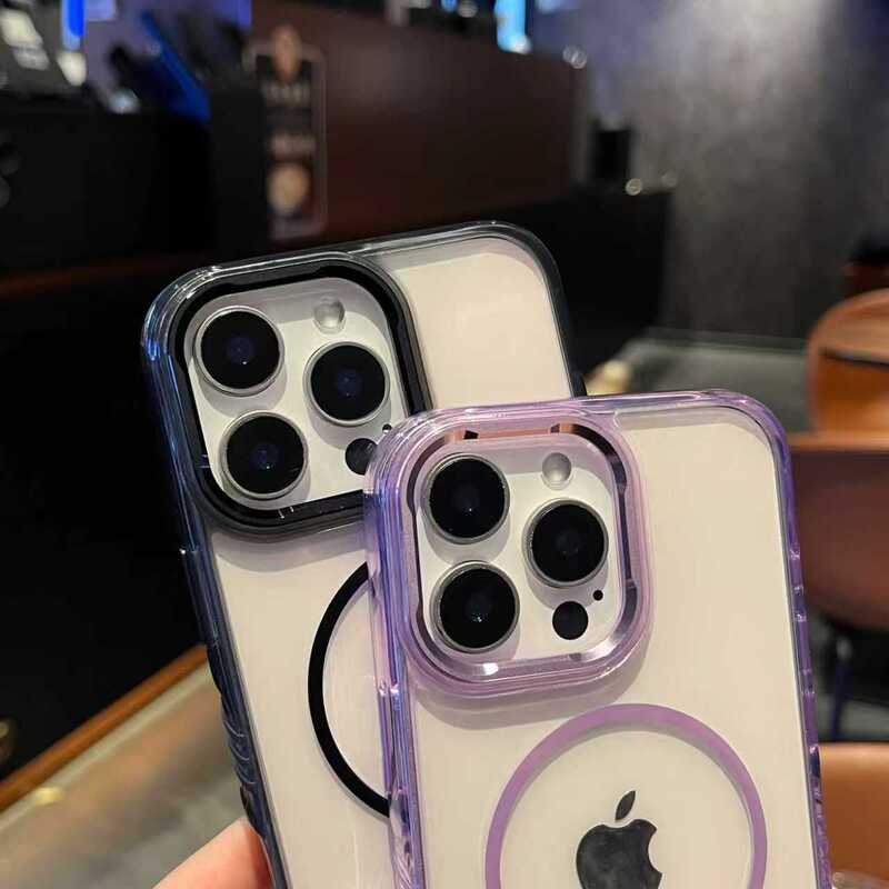 晶透适用iPhone17promax手机壳磁吸Magsafe苹果16防滑边全包保护|undefined
