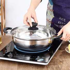 批发加厚不锈钢火锅家用厨房双耳汤锅大容量带盖清汤锅电磁炉通用