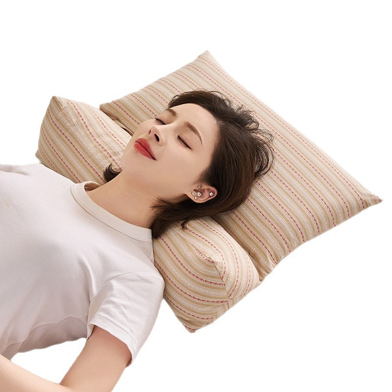 そば殻頚椎枕、頚椎保護、睡眠牽引、三角円筒形枕コア、大人の睡眠専用首枕|undefined