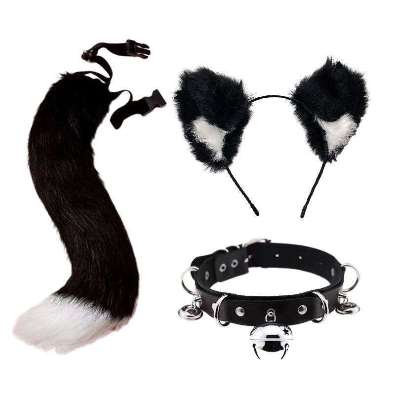 Cosplay Cat Ear Headband And Beast Tail Set Handmade Accessories_voghion.com