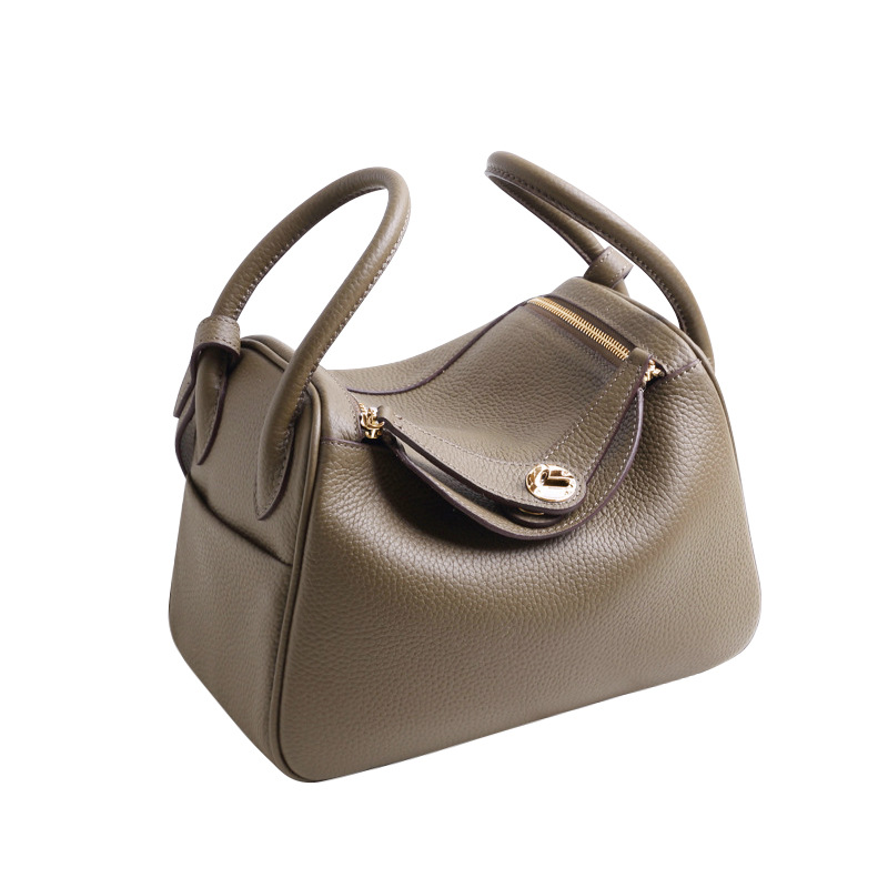 Women's Pillow Bag Top Grain Cowhide Leather Handbag Shoulder Bag Crossbody Genuine Leather Doctor Bag Large Capacity Commuter Bowling Bag - Thumbnail 5