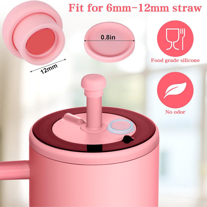 クロスボーダー新型ストローキャップMagnetic suction straw cap食品級シリカゲル磁気ストローキャップ|undefined