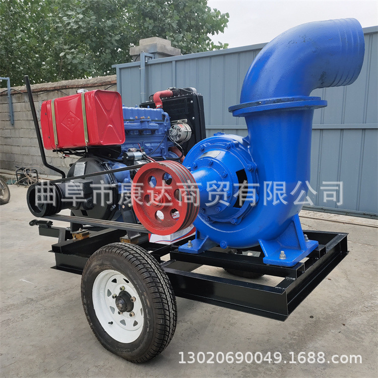 电机带8寸10寸12寸泵建筑排涝排水泵移动式抽水泵拖拉机输出轴泵