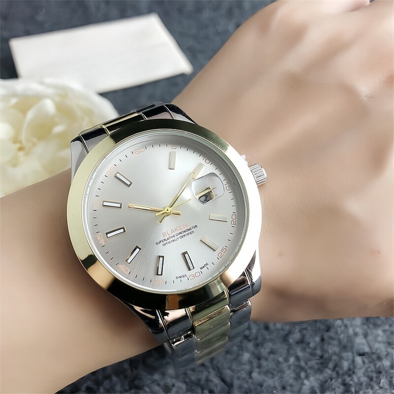 2024 Men's Business Commuting Calendar Fashion Steel Band Watch Temperament Mature and Steady Men's Waterproof Quartz Watch