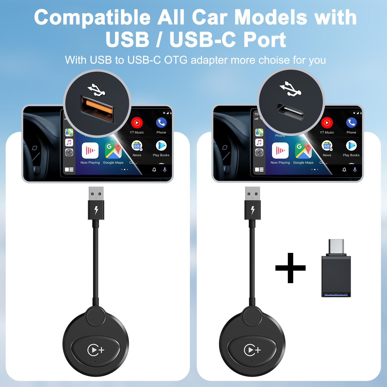 Cross-border Android Auto wired to wireless car machine interconnection Carplay box car video converter
