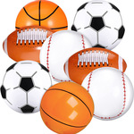 充气沙滩球彩色PVC吹气六片足球篮球橄榄球戏水球 泳池派对玩具