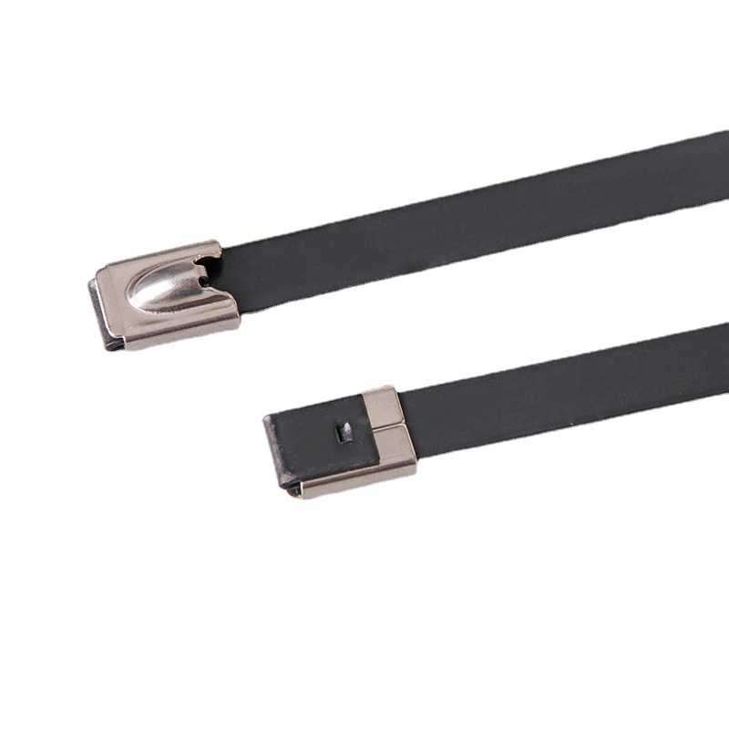 九宏不锈钢扎带JHCC5.6/9mm宽度钢珠自锁式包塑不锈钢扎带