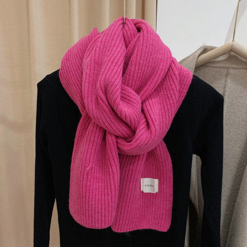 Solid color knitted [rose red]