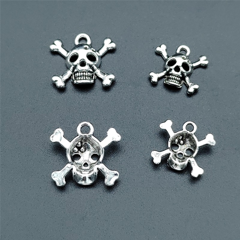 100 Pièces/paquet Hip Hop Crâne Alliage De Zinc Placage Pendentif Bijoux Accessoires display picture 3