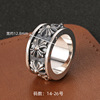 Retro ring hip-hop style for beloved, European style, punk style, silver 925 sample, on index finger