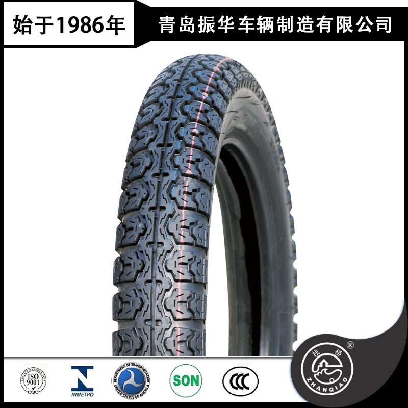 现货摩托车外胎3.50-16栈桥轮胎出口订单花纹加深