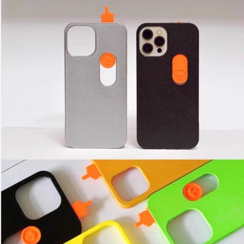 3D Printed Sliding Middle Finger Mobile Phone Case Toy Suitable For Iphone15 Model 12Pro Anti-Fall 13