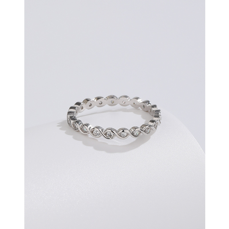 925 anillo de diamantes de plata esterlina hembra ins nicho diseño simple estilo frío personalidad abierta moda anillo de dedo índice