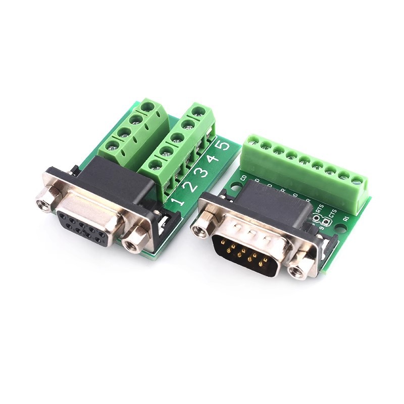 DB9 male/female adapter screw terminal connector 9-pin 9-hole RS232/RS485 adapter board DB9 connector