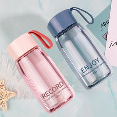Plastic water cup, portable tea cup, children's water cup, simple and cute, teenage girl, primary school boy, anti-fall and leak-proof sports cup