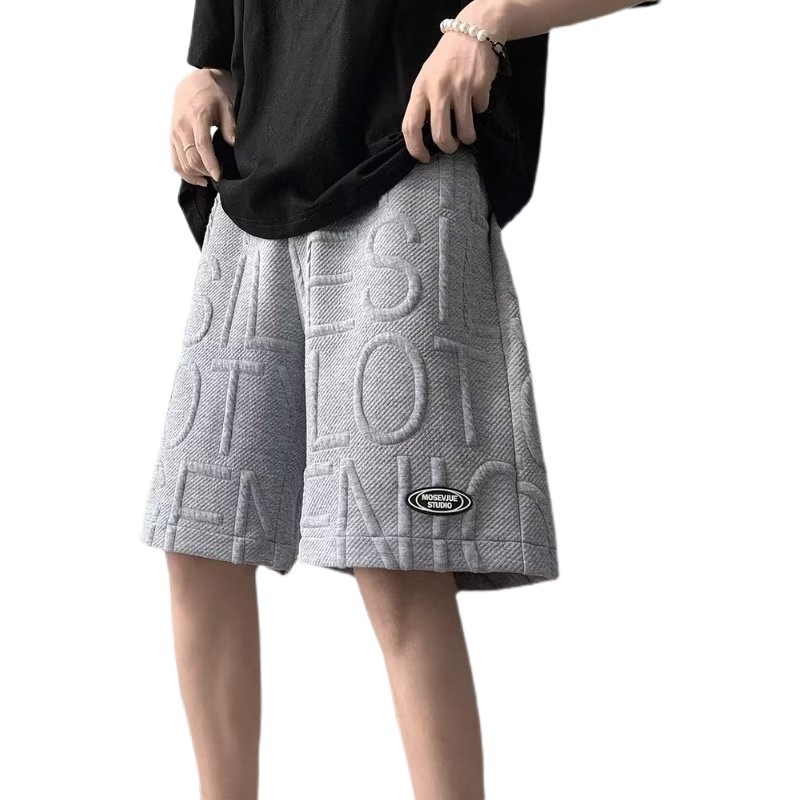 Primavera y otoño de moda casual Pantalones rectos de los hombres quinto pantalones nueva moda juvenil artística moda marca suelta