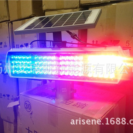 艾友太阳能交通爆闪灯 LED交通设施灯双面警示灯