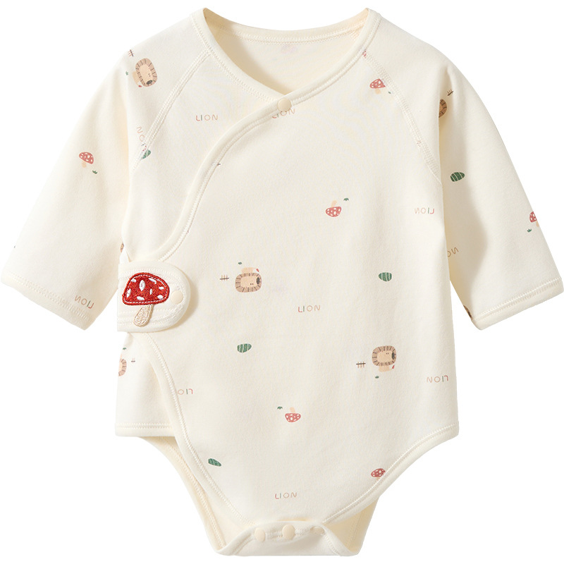Primavera y otoño recién nacidos camiseta de algodón delgada triángulo harina ropa de otoño para niños, niñas y niños, ropa de bebé