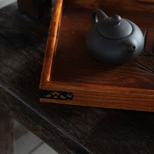 手提木头盘子长方形日式木质托盘家用酒店客厅茶具茶水杯木制之军