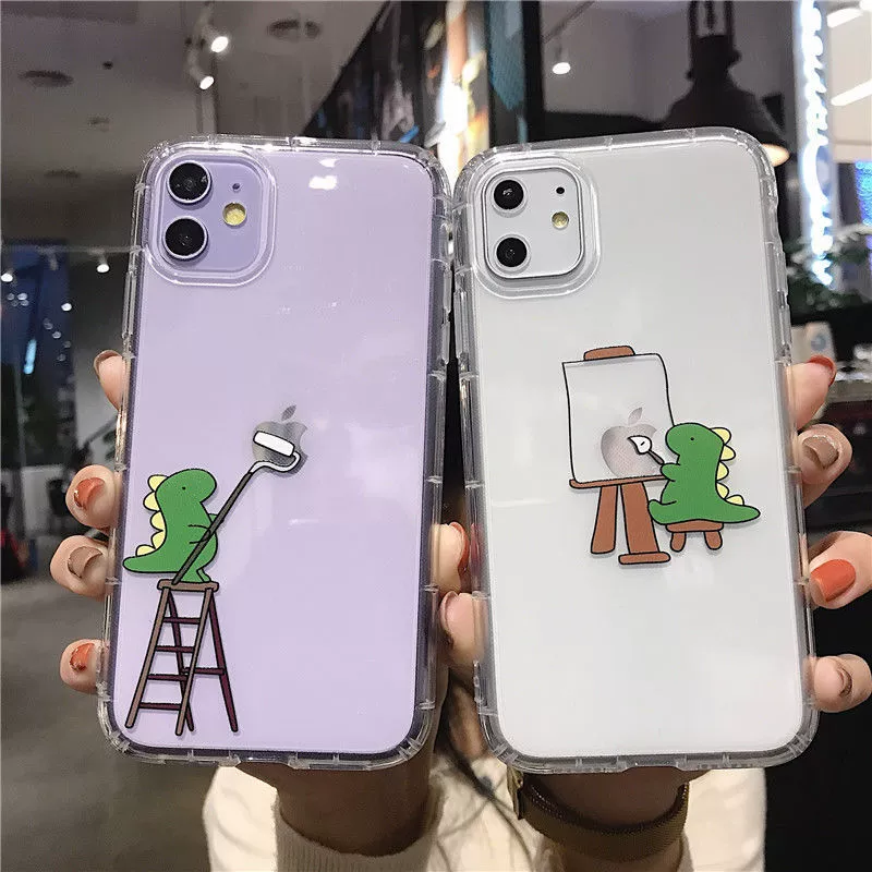 Яблоко, милый совместимый динозавр, iPhone 17, iPhone17 Pro, мультяшный чехол для телефона, iphone, 15promax