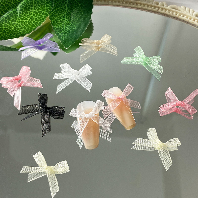 Super Fairy Organza Bow Nail Art Jewelry Mesh Japanese Lace Nail Decoration Internet Celebrant Wear Armor Jewelry
