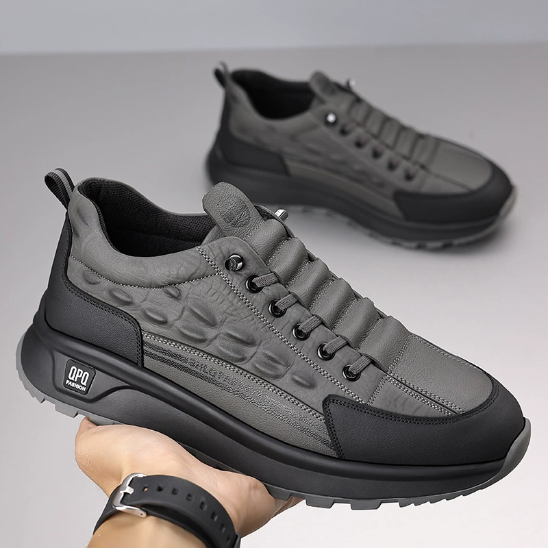 2025 мужская обувь Весенняя мода дикая кожаная мягкая подошва мужская повседневная обувь легкая дышащая спортивная обувь для взрослых