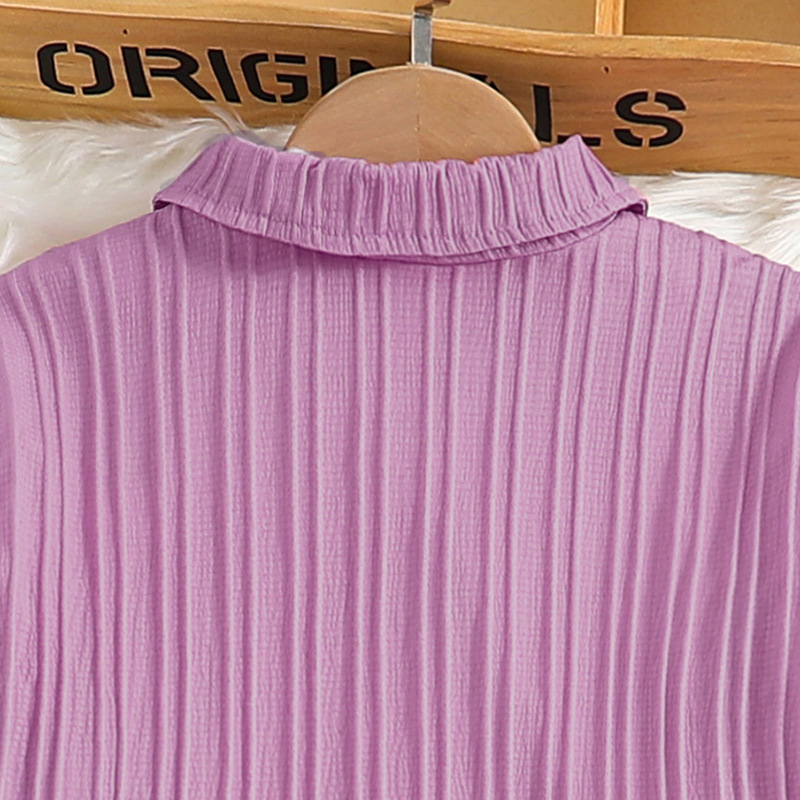 Children's Pleated Top And Long Pants Set For Girls_voghion.com