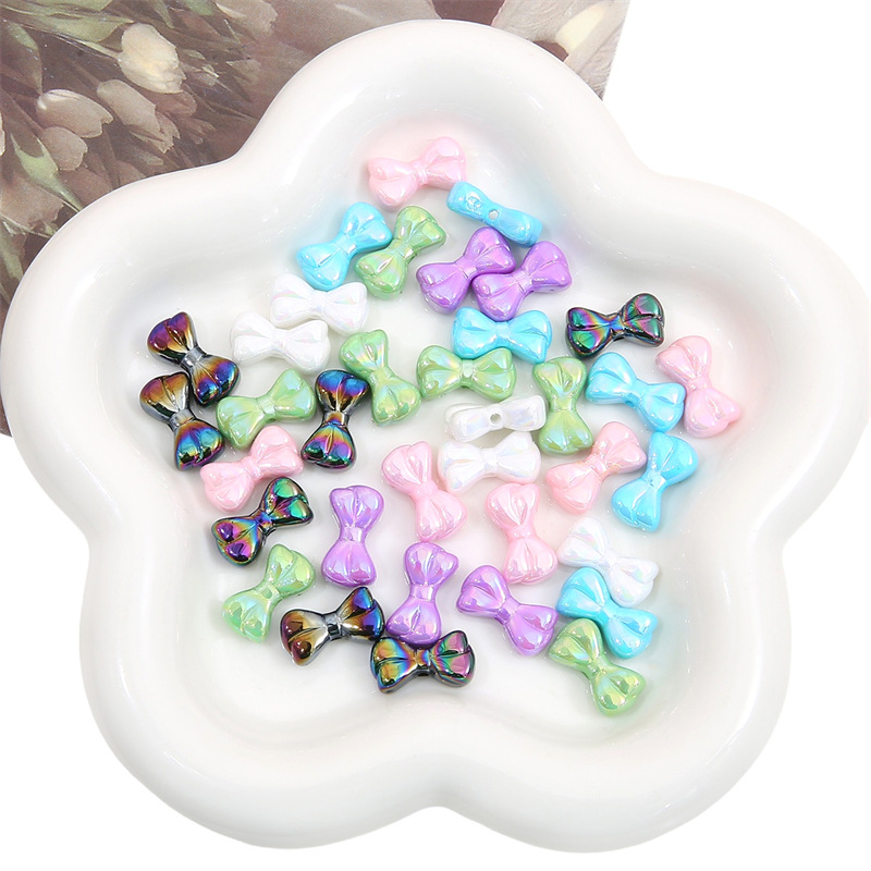 10g Weight Beads Jewelry Making Type DIY Jewelry Accessories Classification 10 Pieces Quantity Acrylic Material Bow Knot Pattern Sweet Style 10 Pieces Arylic Bow Knot DIY Jewelry Accessories Beads 5