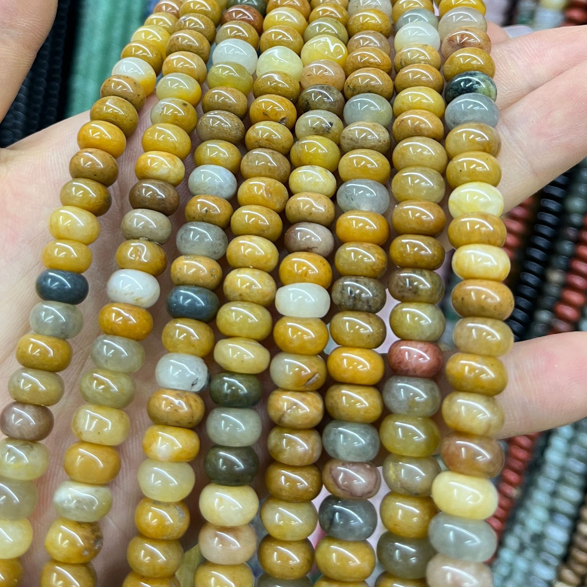 Piedra natural 5 * 8 Abaco Piedra Shoushan DIY accesorios de joyería collar de cuentas separadoras cuentas de posicionamiento cuentas al por mayor