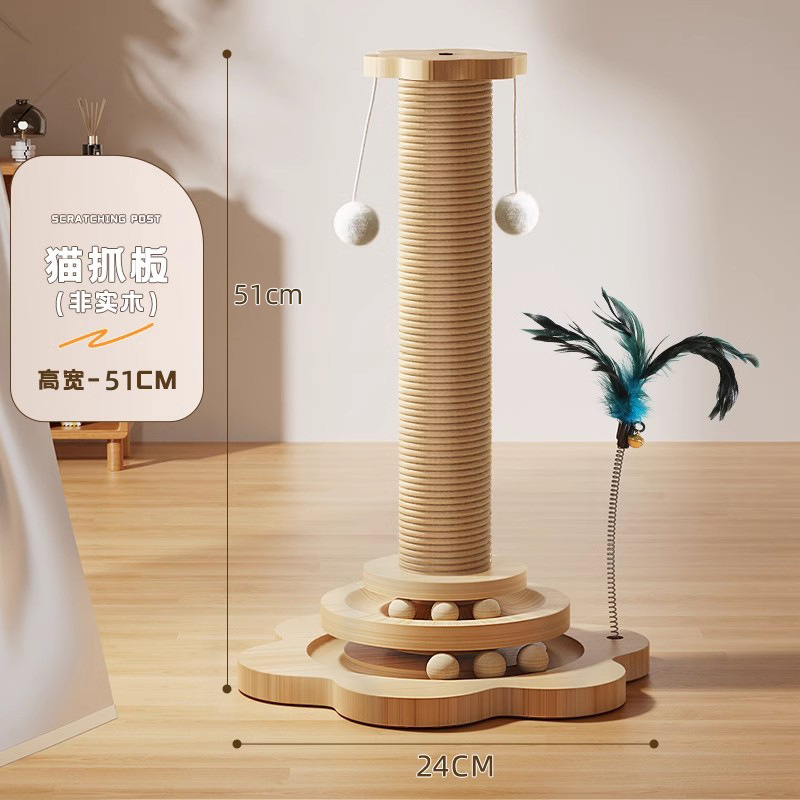 La tabla de rasguño para gatos es resistente al desgaste y no se cae. Columna de garra de gato de sisal Juguete para gatito Palo divertido para gatos