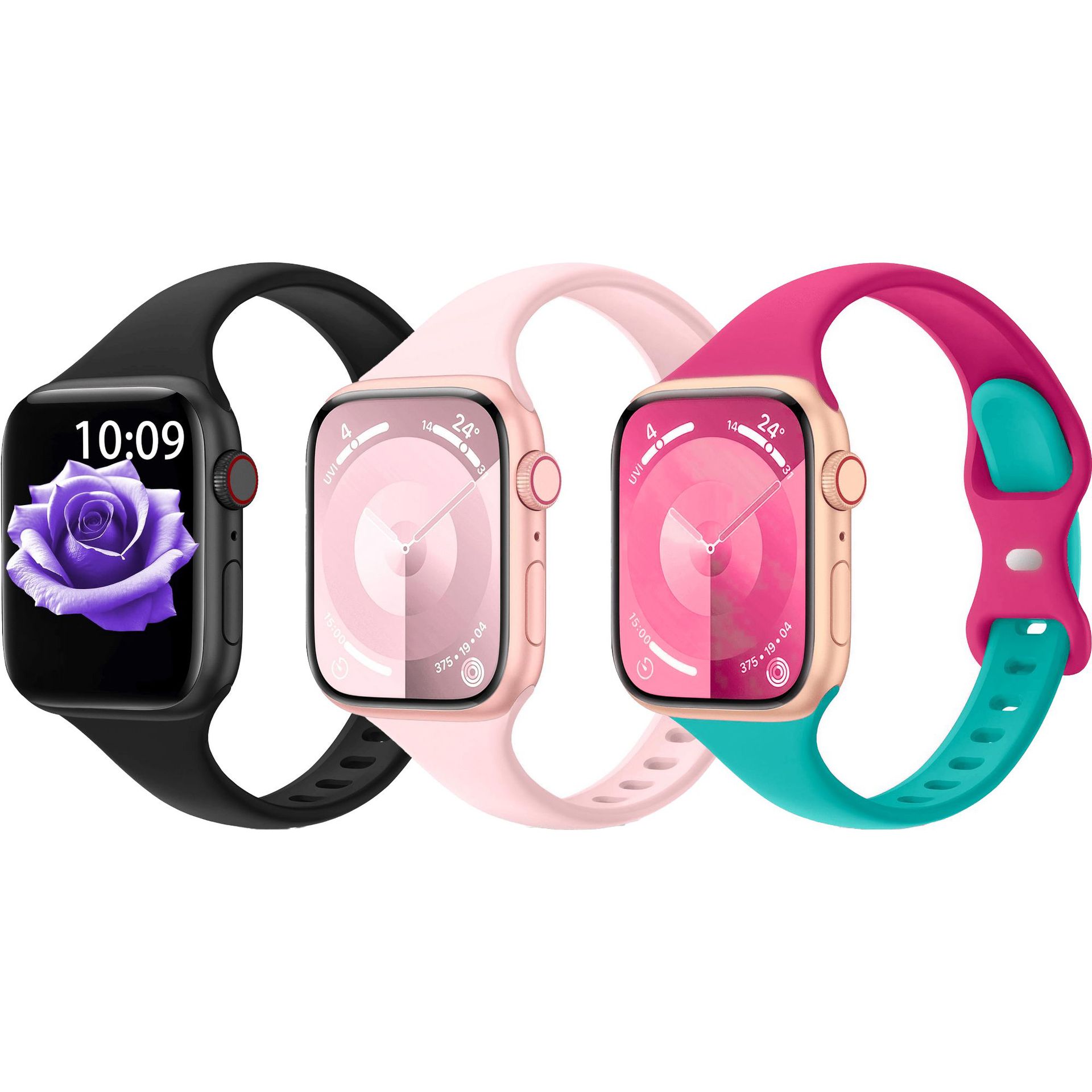 Suitable for iwatch1234567SE/ series8 Apple Silicone 8-word Butterfly Buckle Small Waist Strap