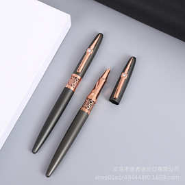 新款创意磨砂笔夹镶钻金属钢笔可激光logo正姿钢笔商务礼品签字笔