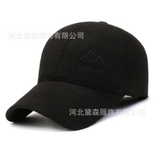 帽子男士冬天保暖呢子鸭舌帽中老年冬季护耳老头棒球帽中年老人帽