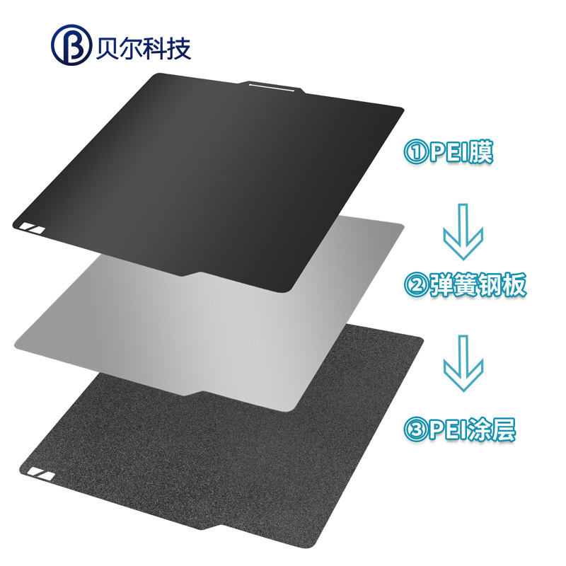 Placa de acero de resorte magnético de impresión de doble cara 3D con pulverización P1PX1C plataforma de cama caliente 257x 257mmPE hoja de bambú