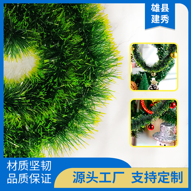 tira de Navidad tira de color verde verde borde de pinas columnar tira de lana decoración de la fiesta de Navidad