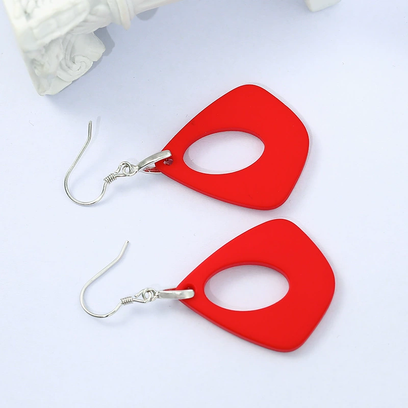 Red oolong tea Da Hong Pao, festive earrings, Chinese style, silver 925 sample