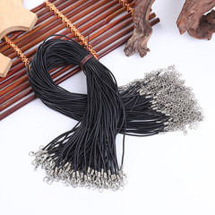PVC材質黑色皮項鍊繩塑料圓形項鍊繩 膠繩鏈項鍊繩批髮飾品配件